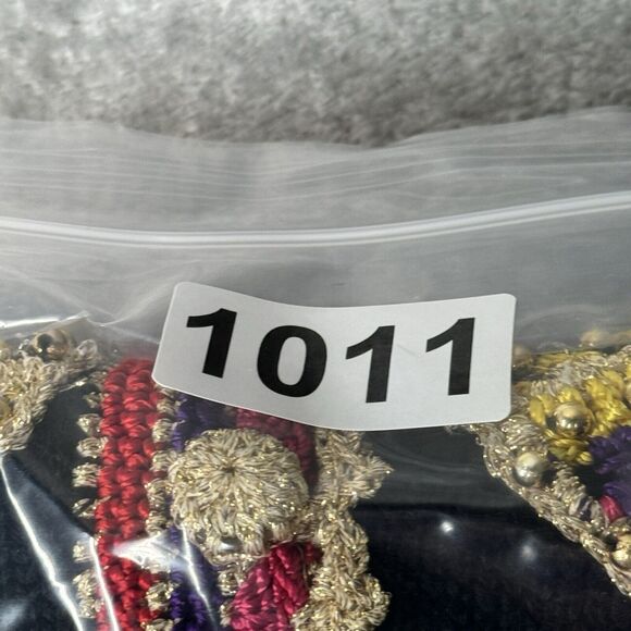 Shannan Sweater Womens Medium Black Multi Cardigan Embroidered Beaded Vintage - Picture 9 of 9